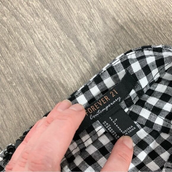 Forever 21 Women’s Mini Skirt Checkered Plaid Gingham Punk Gothic Y2K Black S - Picture 6 of 9